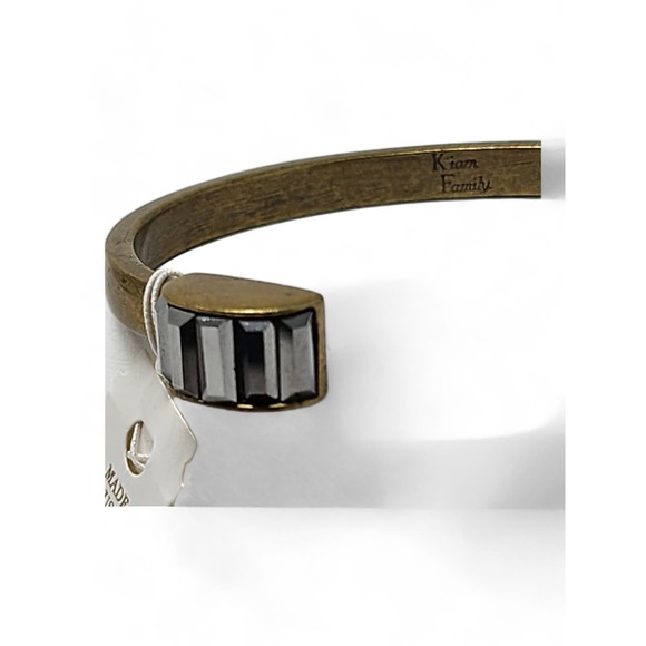 NWT Lia Sophia Kiam Family Matte Gold Cuff Bracelet Pillar - Picture 5 of 6
